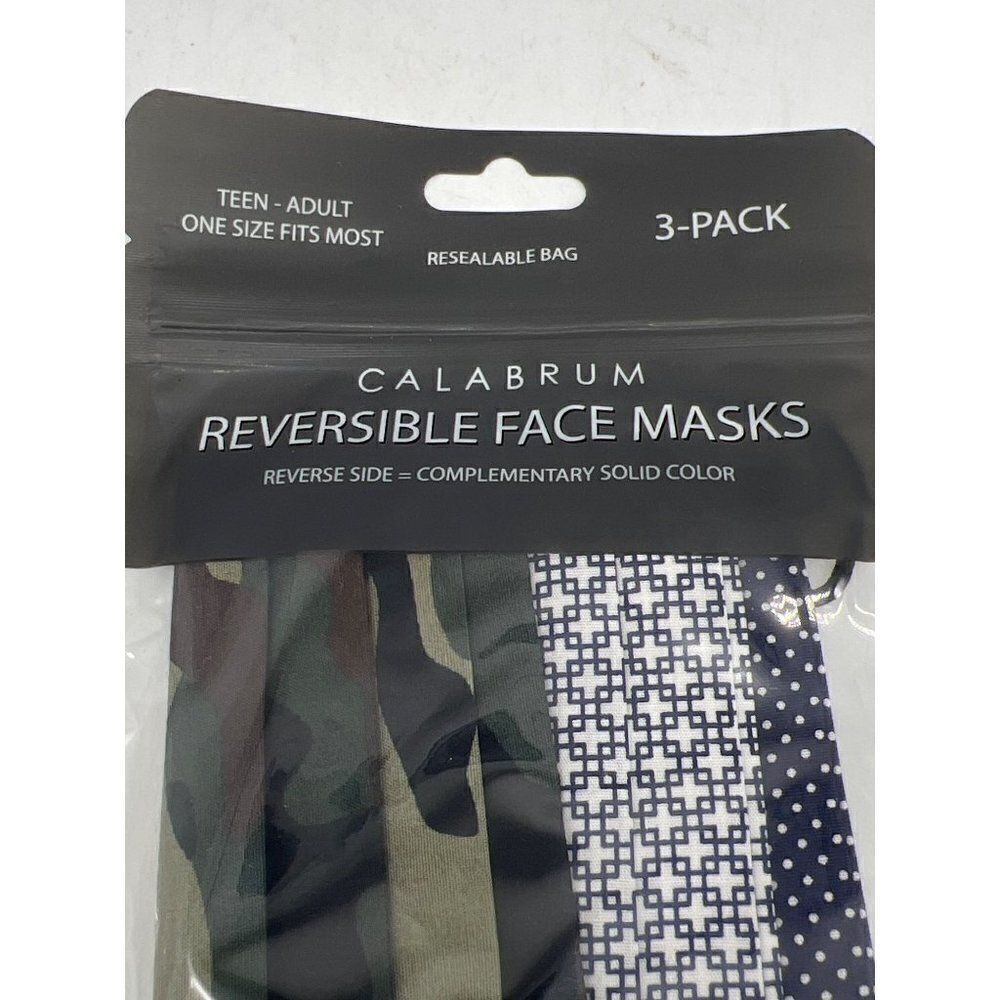 Calabrum Reversible Face Mask 3-Pack OSFM <3 - Picture 4 of 4